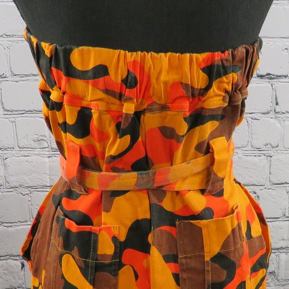 NWOT - Orange Camo Romper w/ Pockets & Belt - Picture 7 of 8